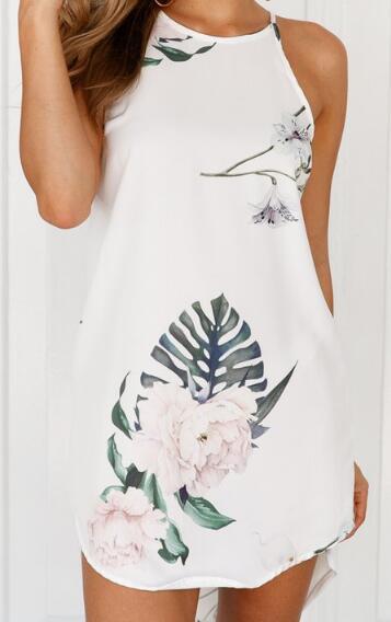 Floral Print Sleeveless Mini Dress