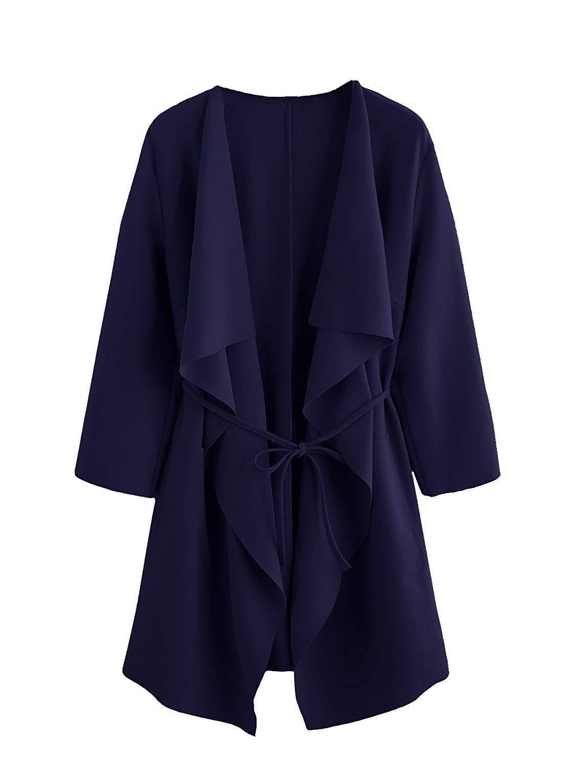 Waterfall Collar Wrap Trench Pea Coat