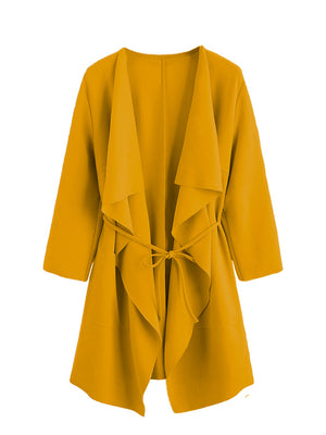 Waterfall Collar Wrap Trench Pea Coat